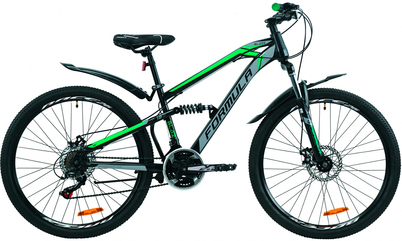 Фотография Велосипед Formula BLAZE DD 26" (2020) 2020 Черно-зеленый